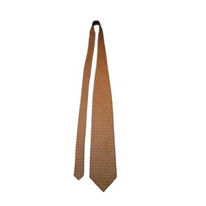 Calvin Klein 100% Silk Taupe & Blue Diamond Geo Print Business Casual Tie
